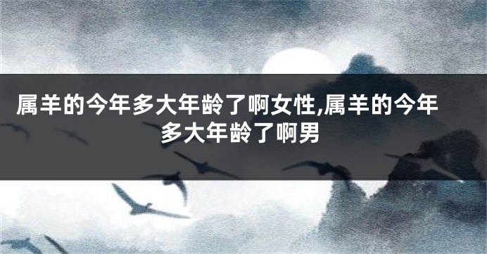 属羊的今年多大年龄了啊女性,属羊的今年多大年龄了啊男