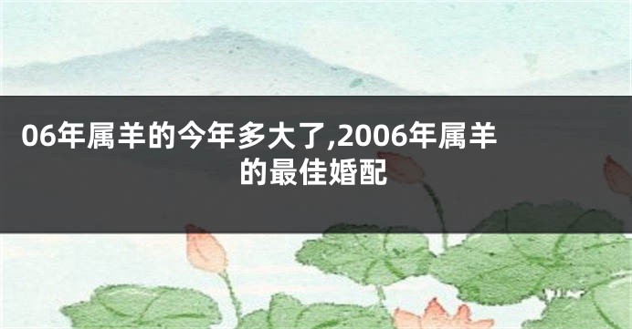 06年属羊的今年多大了,2006年属羊的最佳婚配