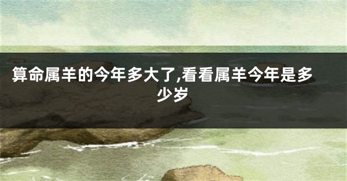 算命属羊的今年多大了,看看属羊今年是多少岁