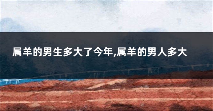 属羊的男生多大了今年,属羊的男人多大
