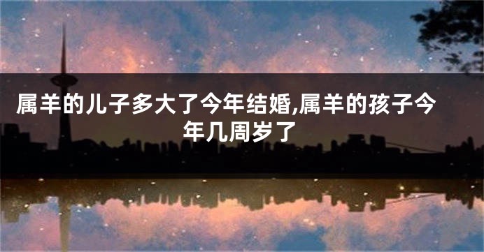 属羊的儿子多大了今年结婚,属羊的孩子今年几周岁了