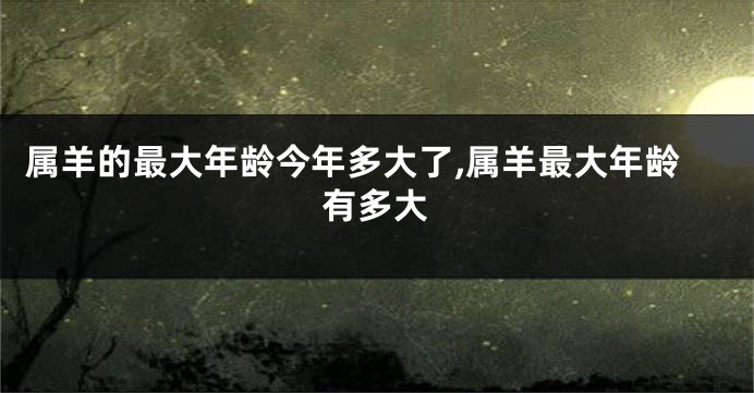 属羊的最大年龄今年多大了,属羊最大年龄有多大