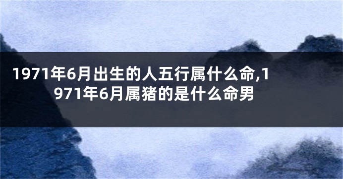 1971年6月出生的人五行属什么命,1971年6月属猪的是什么命男