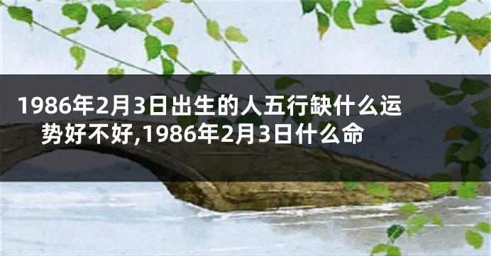 1986年2月3日出生的人五行缺什么运势好不好,1986年2月3日什么命