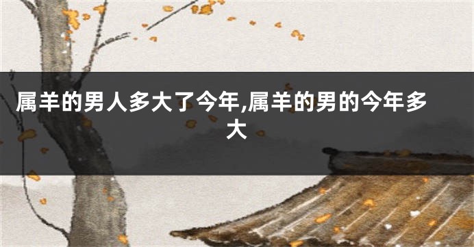 属羊的男人多大了今年,属羊的男的今年多大