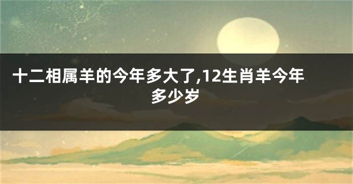 十二相属羊的今年多大了,12生肖羊今年多少岁