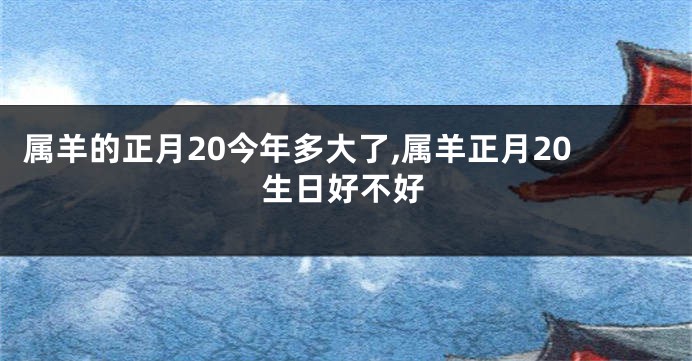 属羊的正月20今年多大了,属羊正月20生日好不好