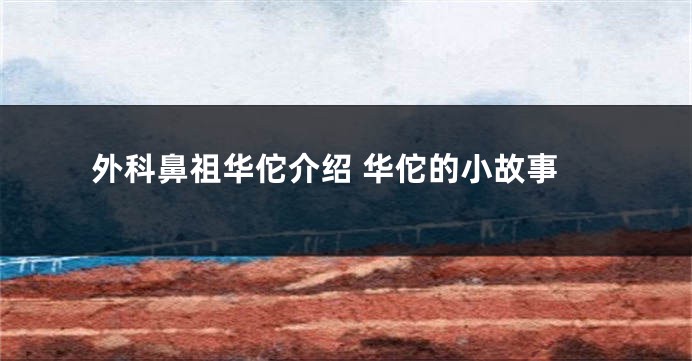 外科鼻祖华佗介绍 华佗的小故事