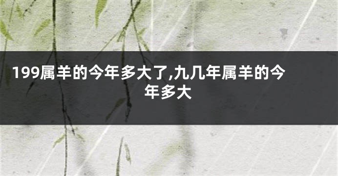 199属羊的今年多大了,九几年属羊的今年多大