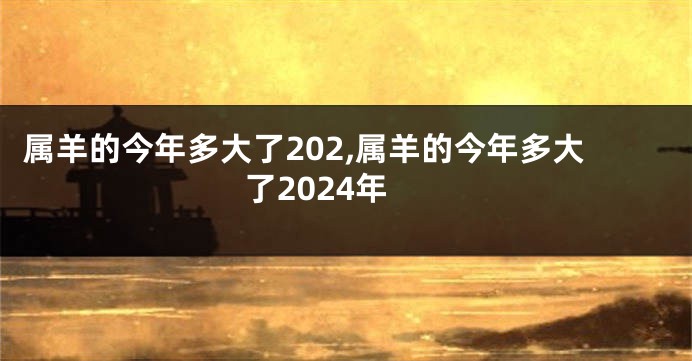 属羊的今年多大了202,属羊的今年多大了2024年