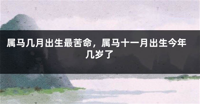 属马几月出生最苦命，属马十一月出生今年几岁了