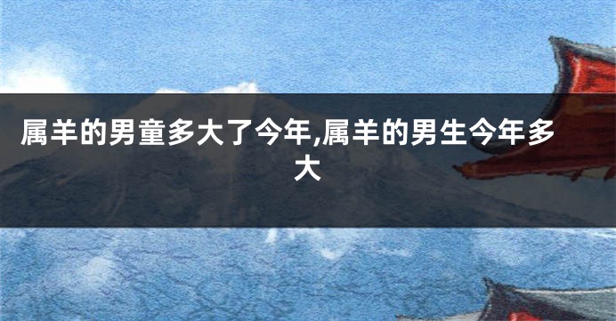 属羊的男童多大了今年,属羊的男生今年多大