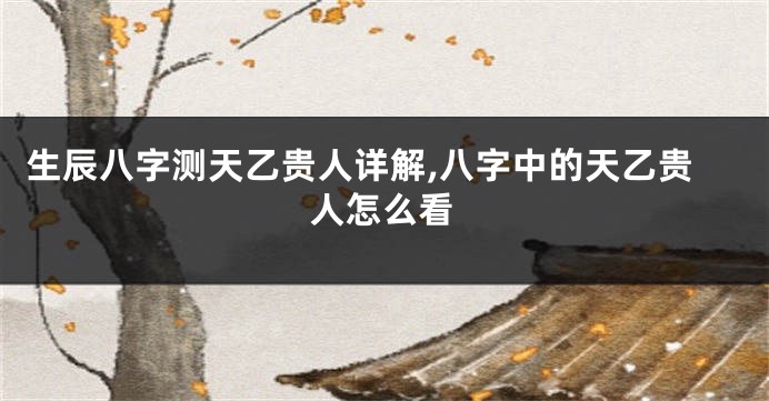 生辰八字测天乙贵人详解,八字中的天乙贵人怎么看