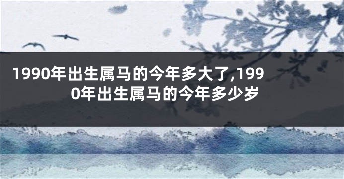 1990年出生属马的今年多大了,1990年出生属马的今年多少岁