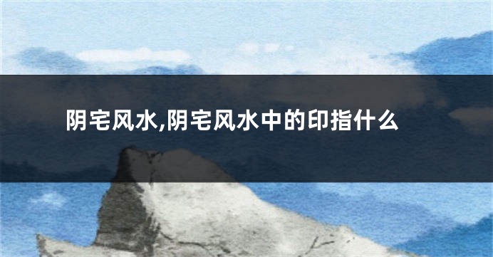 阴宅风水,阴宅风水中的印指什么