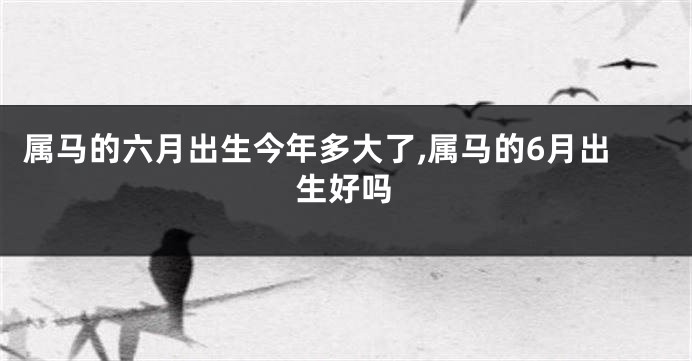属马的六月出生今年多大了,属马的6月出生好吗