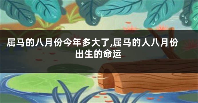 属马的八月份今年多大了,属马的人八月份出生的命运