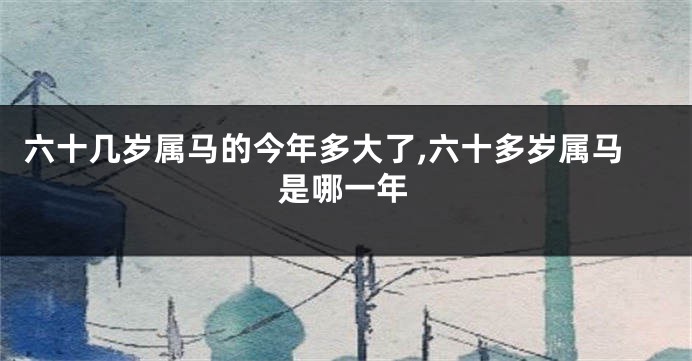六十几岁属马的今年多大了,六十多岁属马是哪一年