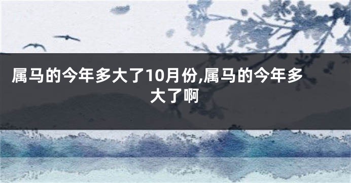 属马的今年多大了10月份,属马的今年多大了啊