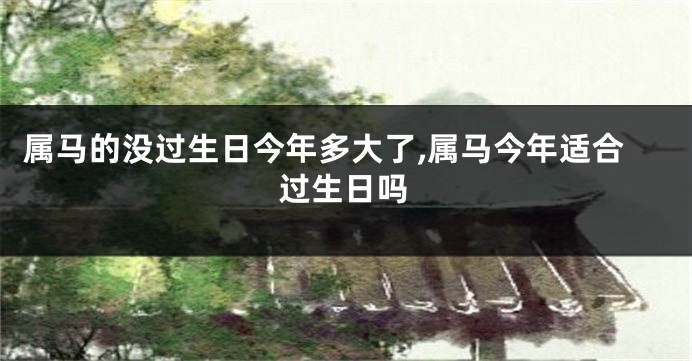 属马的没过生日今年多大了,属马今年适合过生日吗