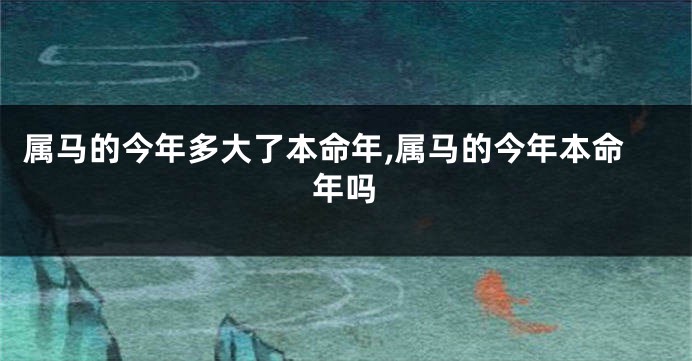 属马的今年多大了本命年,属马的今年本命年吗