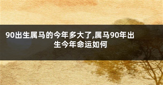 90出生属马的今年多大了,属马90年出生今年命运如何