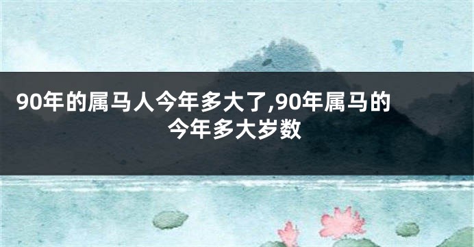 90年的属马人今年多大了,90年属马的今年多大岁数