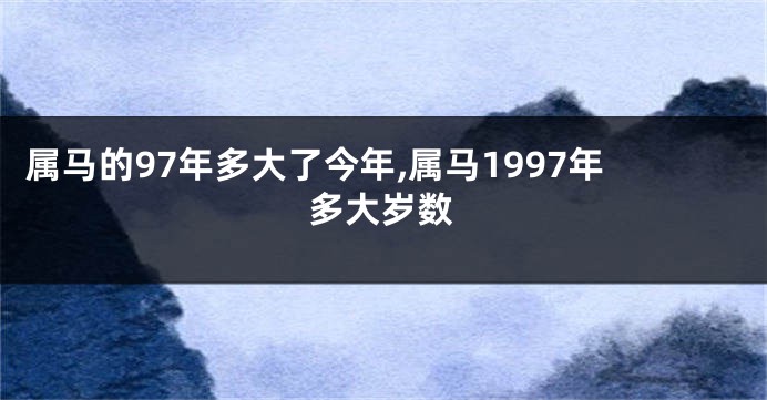 属马的97年多大了今年,属马1997年多大岁数