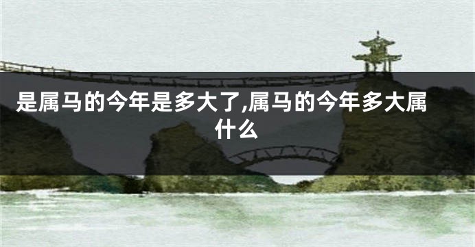 是属马的今年是多大了,属马的今年多大属什么