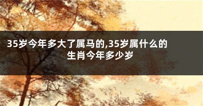 35岁今年多大了属马的,35岁属什么的生肖今年多少岁