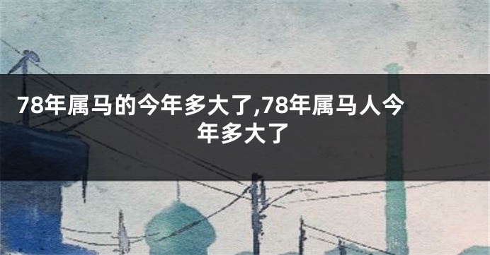 78年属马的今年多大了,78年属马人今年多大了
