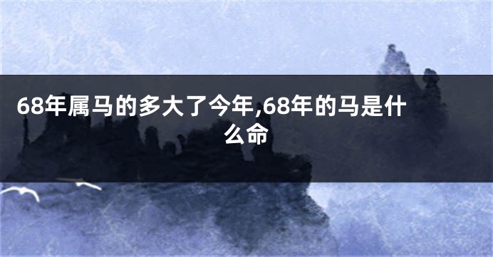 68年属马的多大了今年,68年的马是什么命