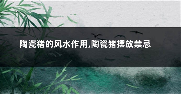 陶瓷猪的风水作用,陶瓷猪摆放禁忌