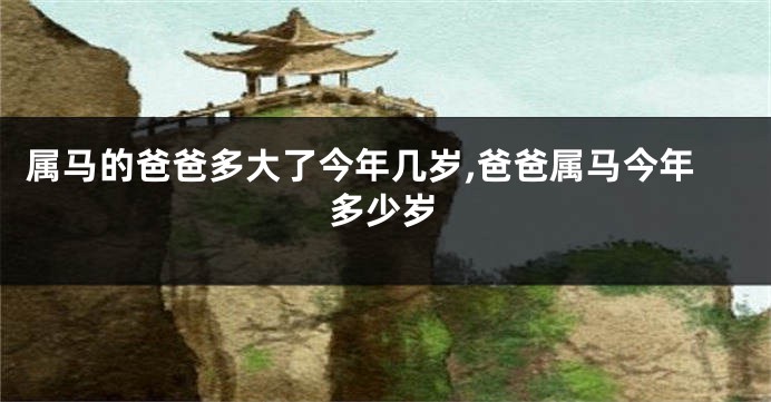 属马的爸爸多大了今年几岁,爸爸属马今年多少岁