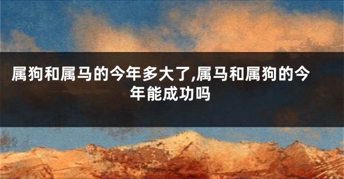 属狗和属马的今年多大了,属马和属狗的今年能成功吗