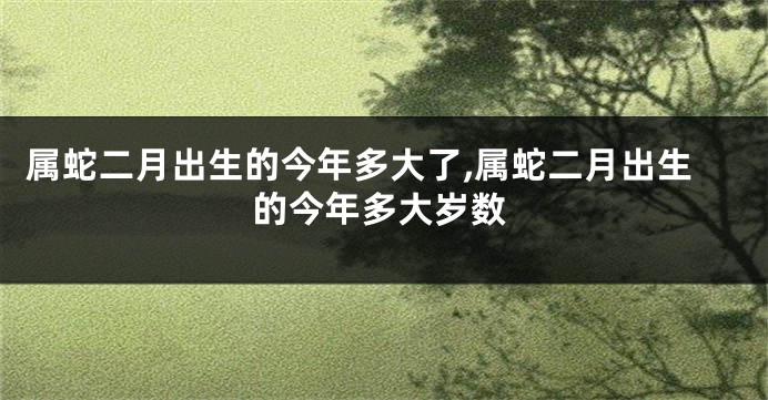 属蛇二月出生的今年多大了,属蛇二月出生的今年多大岁数