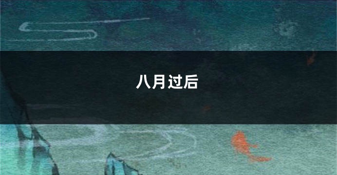 八月过后