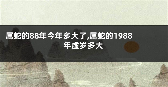 属蛇的88年今年多大了,属蛇的1988年虚岁多大