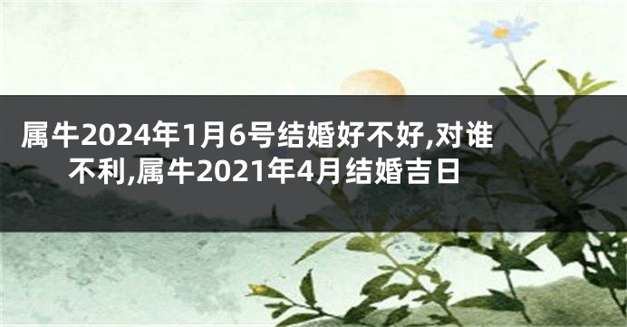 属牛2024年1月6号结婚好不好,对谁不利,属牛2021年4月结婚吉日