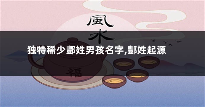 独特稀少酆姓男孩名字,酆姓起源