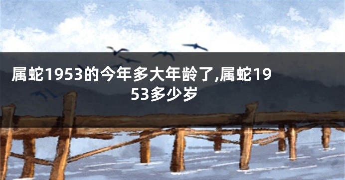 属蛇1953的今年多大年龄了,属蛇1953多少岁
