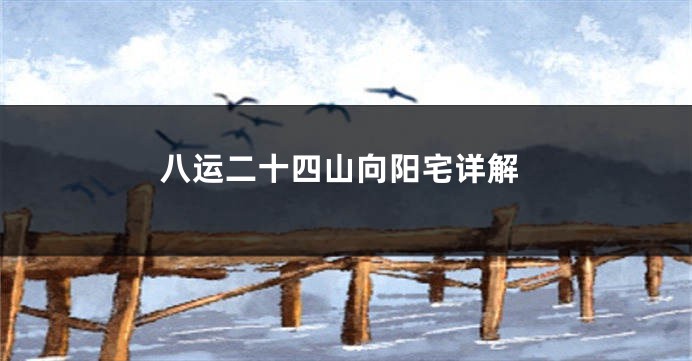 八运二十四山向阳宅详解