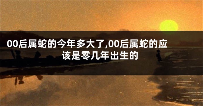 00后属蛇的今年多大了,00后属蛇的应该是零几年出生的