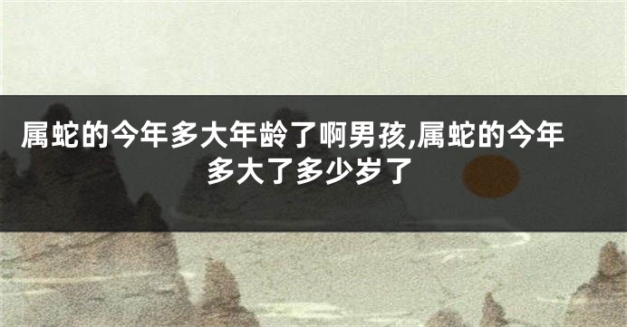 属蛇的今年多大年龄了啊男孩,属蛇的今年多大了多少岁了