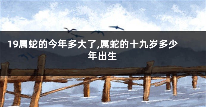 19属蛇的今年多大了,属蛇的十九岁多少年出生