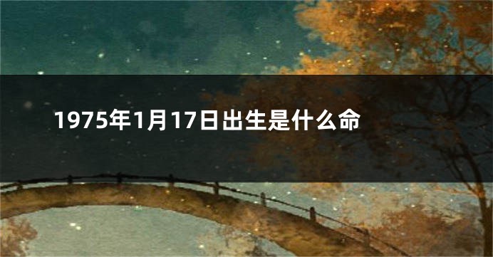1975年1月17日出生是什么命