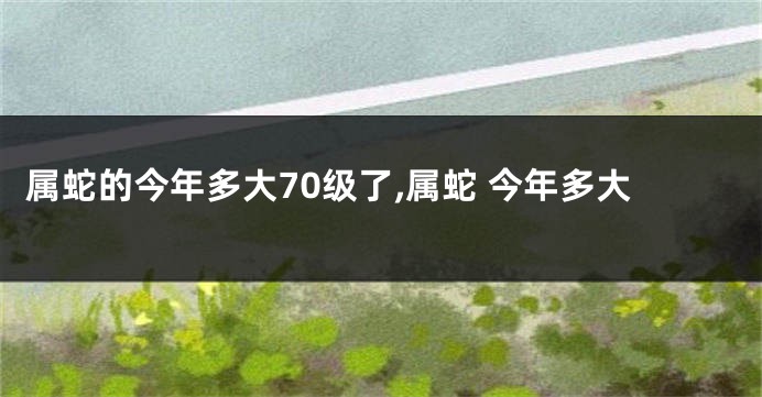 属蛇的今年多大70级了,属蛇 今年多大