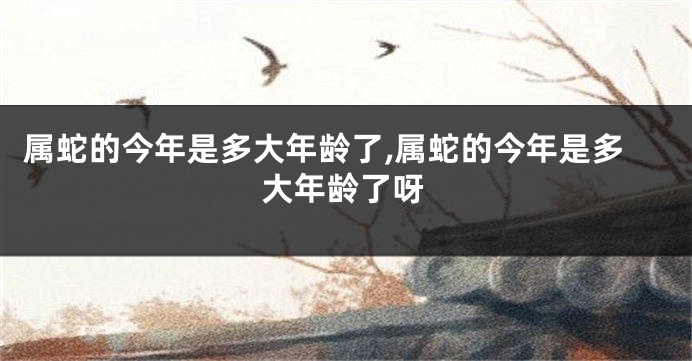 属蛇的今年是多大年龄了,属蛇的今年是多大年龄了呀