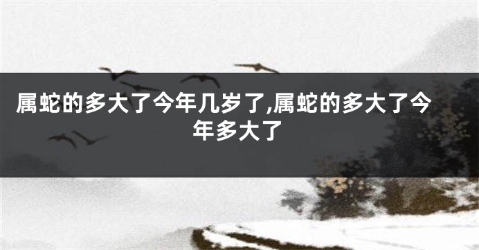 属蛇的多大了今年几岁了,属蛇的多大了今年多大了
