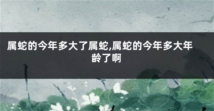 属蛇的今年多大了属蛇,属蛇的今年多大年龄了啊